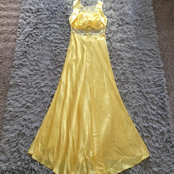 Yellow Rhinestone Gown - Picture 3 of 4